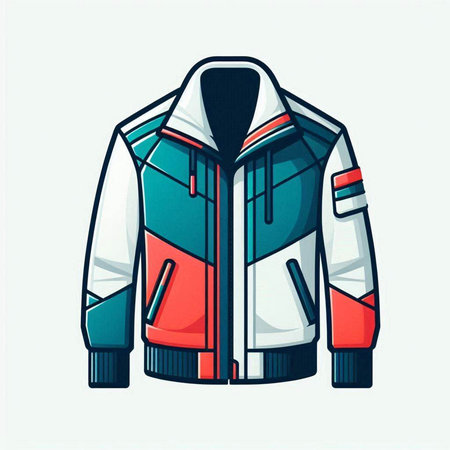 Jacket for winter sports. Vector illustration in a flat style.のイラスト素材