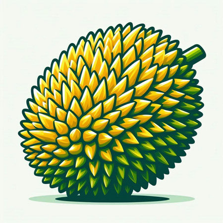 Illustration of a durian fruit on a white background, vector illustrationのイラスト素材