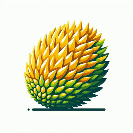 Illustration of a green pine cone isolated on a white background.のイラスト素材