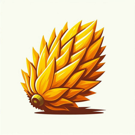 Illustration of an orange pine cone isolated on a white background.のイラスト素材