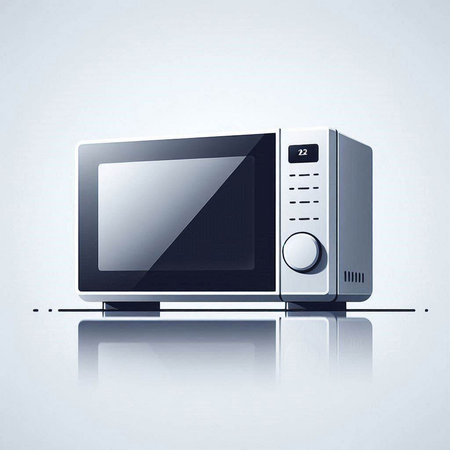 Microwave oven isolated on white background. 3D illustration.のイラスト素材