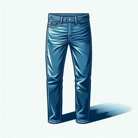 Blue jeans on a white background. Vector illustration. Eps 10.のイラスト素材