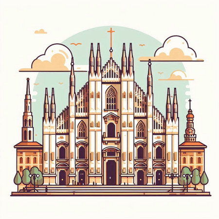 St. Stephen's Cathedral, Vienna, Austria. Vector illustration.のイラスト素材