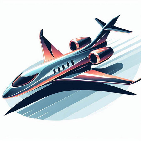 Illustration of an airplane on a white background. Vector illustration.のイラスト素材