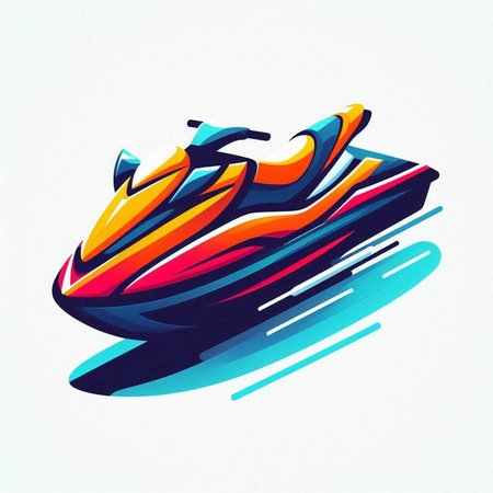 Water scooter vector illustration. Isolated on a white background.のイラスト素材