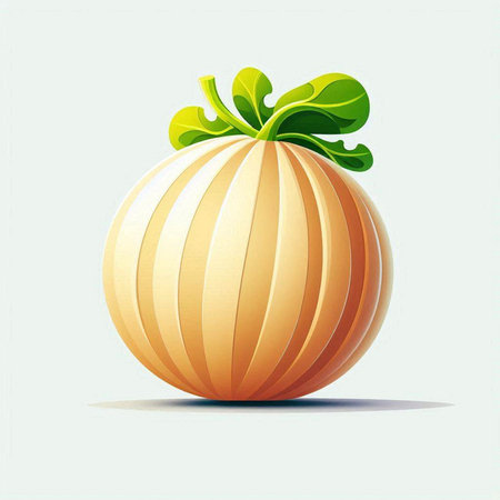 Illustration of a fresh onion on a white background, vector illustrationのイラスト素材