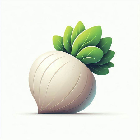 Vegetable vector illustration. Onion with leaves on a white background.のイラスト素材