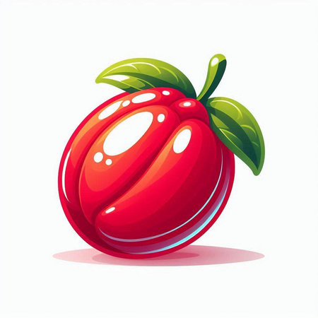 Illustration of a cherry on a white background. Vector illustration.のイラスト素材
