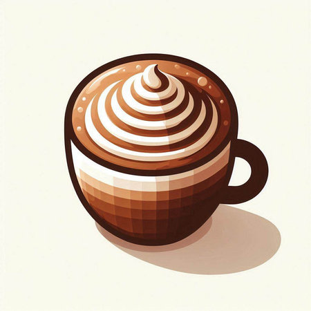 Cup of cappuccino with cream. Vector illustration.のイラスト素材