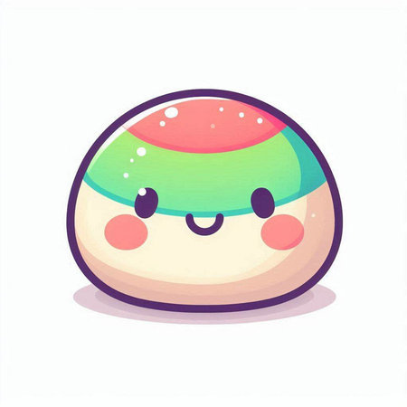 Cute kawaii multicolored marshmallow. Vector illustration.のイラスト素材