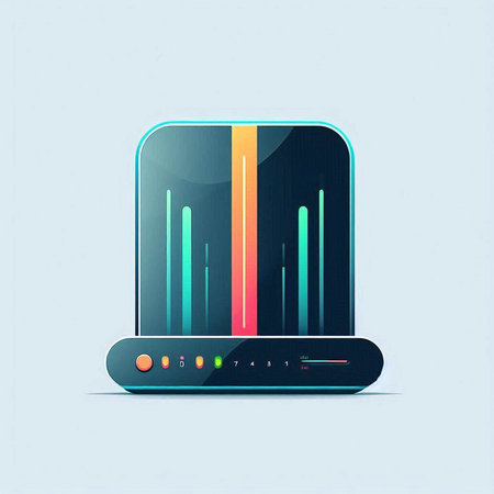 Laptop with sound wave icon. Vector illustration. Eps 10.のイラスト素材
