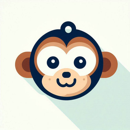 Monkey icon in flat design style. Vector illustration for your designのイラスト素材