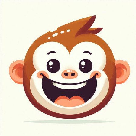 funny monkey face on white background, vector illustration eps10のイラスト素材
