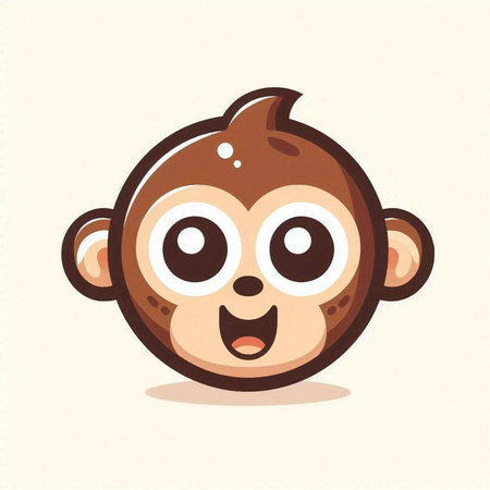 cute monkey face on white background, vector illustration eps10のイラスト素材