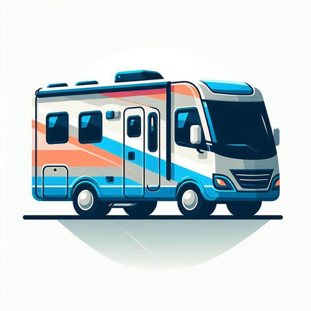 Camper van on a white background. Vector illustration eps 10のイラスト素材
