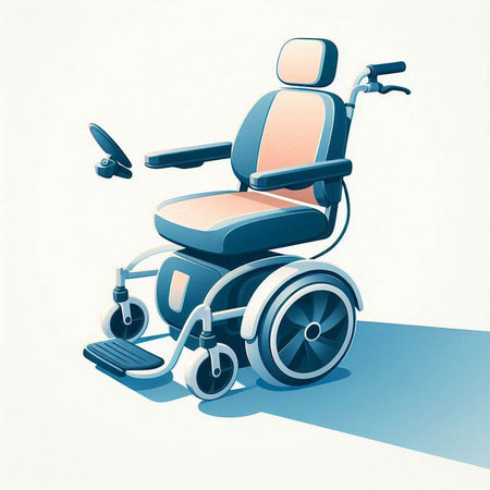 Wheelchair for disabled people. 3d render. Vector illustration.のイラスト素材