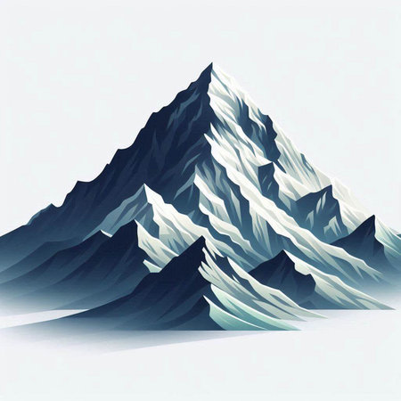 Mountain landscape with snow and ice. Vector illustration. Eps 10のイラスト素材