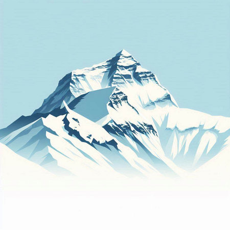 Mountains with snow and blue sky. Vector illustration for your designのイラスト素材
