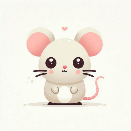 Cute cartoon mouse vector illustration. Cute little mouse character.のイラスト素材