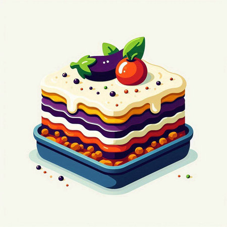 Vector illustration of a piece of cake decorated with berries and mint leavesのイラスト素材