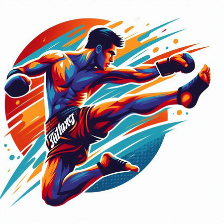 Boxer. Martial arts. Vector illustration for t-shirt.のイラスト素材