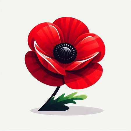 poppy flower on white background, vector illustration, eps10のイラスト素材