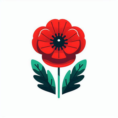 poppy flower icon vector illustration on white background. flat style.のイラスト素材