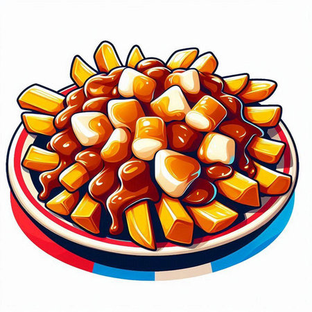 Illustration of caramel candies on a plate. Vector illustration.のイラスト素材