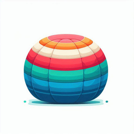 Multicolored beach ball isolated on white background. Vector illustration.のイラスト素材