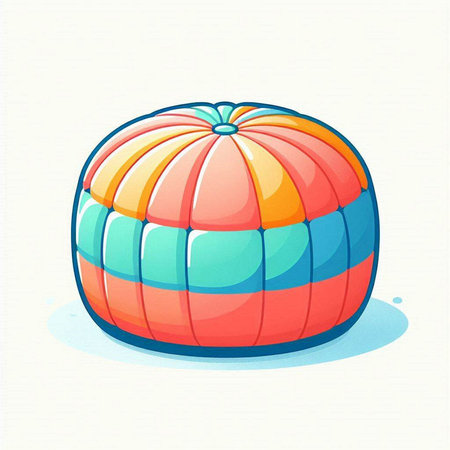 Illustration of a multicolored beach ball on a white backgroundのイラスト素材