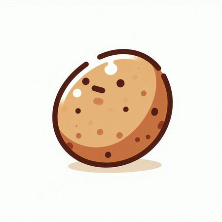 Illustration of a chocolate chip cookie isolated on a white background.のイラスト素材