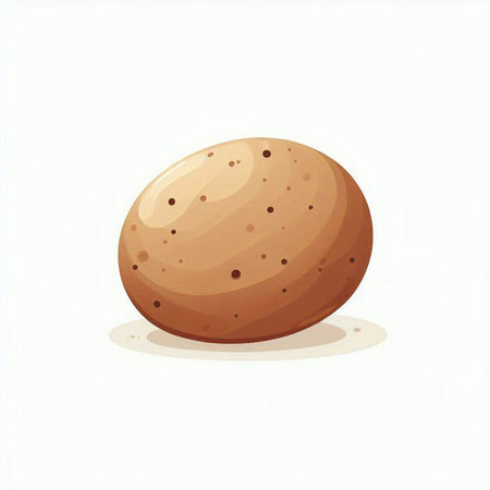 Potato on white background. Vector illustration of a potato on white background.のイラスト素材