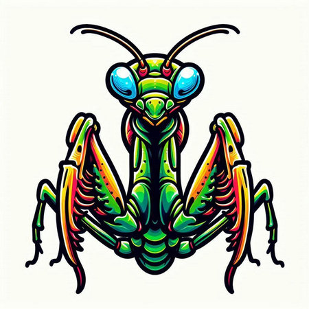 Grasshopper isolated on the white background. Vector illustration.のイラスト素材