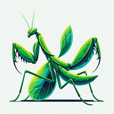 Praying Mantis, Praying Mantis. Vector illustration.のイラスト素材