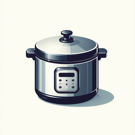 Illustration of a multicooker on a white background with shadowのイラスト素材