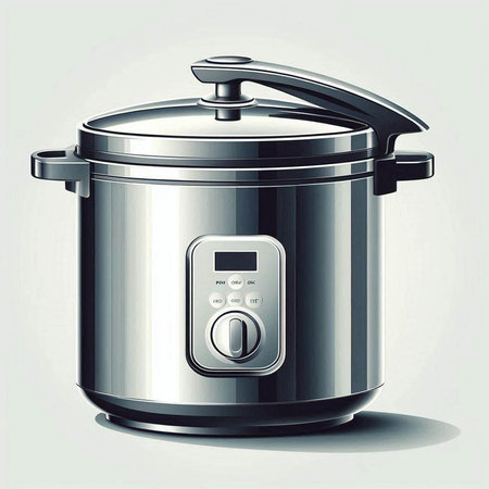 Illustration of a modern electric multi cooker on a white background.のイラスト素材