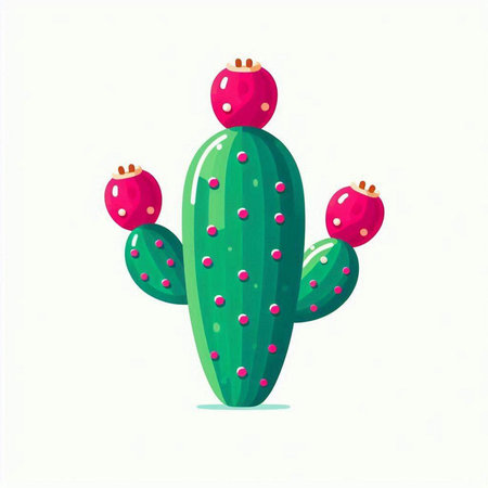 Cactus vector illustration. Cactus isolated on a white background.のイラスト素材