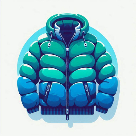 Winter jacket. Vector illustration of a winter jacket with a hood.のイラスト素材