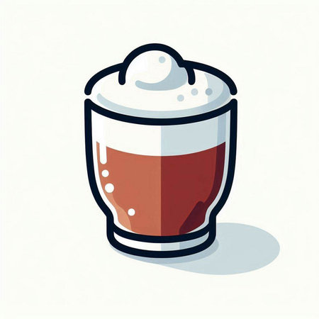 Coffee cup with whipped cream in flat style. Vector illustration.のイラスト素材