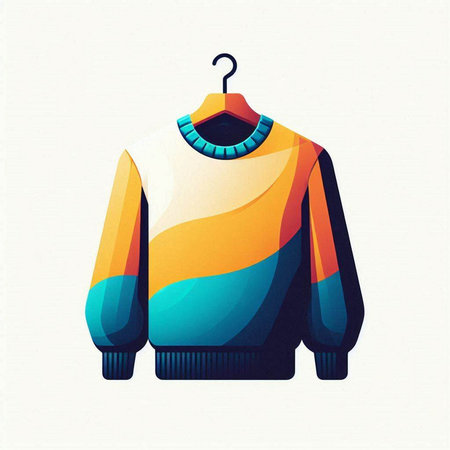 Colorful sweater isolated on white background. Vector illustration. Eps 10.のイラスト素材