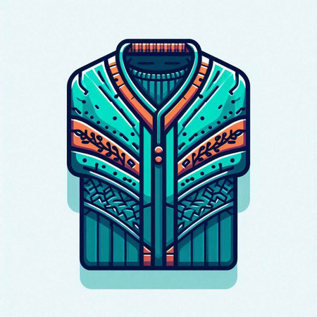 Vector illustration of a coat with a pattern. Colorful illustration.のイラスト素材