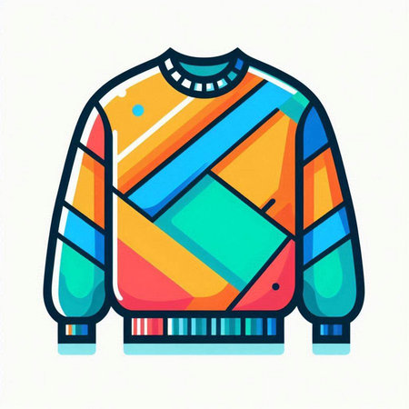 Colorful sweater isolated on white background. Vector illustration in trendy flat style.のイラスト素材