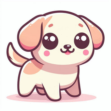 Cute cartoon dog. Vector illustration isolated on a white background.のイラスト素材