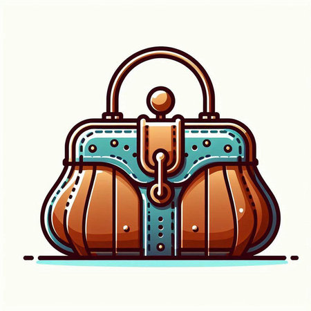 Vector illustration of handbag. Isolated object on white background.のイラスト素材