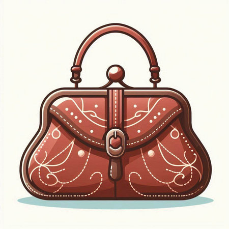 Ladies handbag isolated on a white background. Vector illustration.のイラスト素材