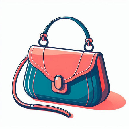 Illustration of a handbag on a white background, vector illustrationのイラスト素材