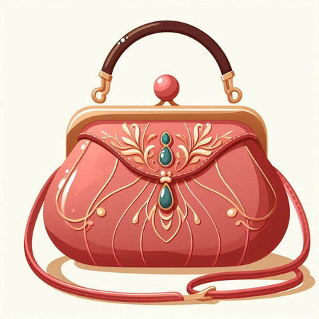 Illustration of a handbag on a white background, vector illustrationのイラスト素材