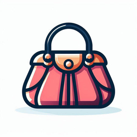Handbag icon, vector illustration. Flat design style, modern colors.のイラスト素材