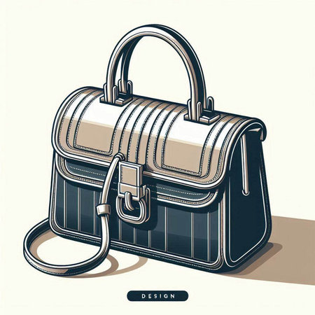 Vector illustration of a handbag. Handbag in retro style.のイラスト素材