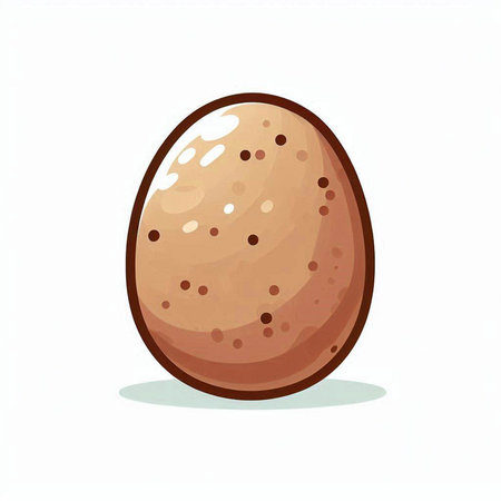 Illustration of a brown easter egg on a white background.のイラスト素材